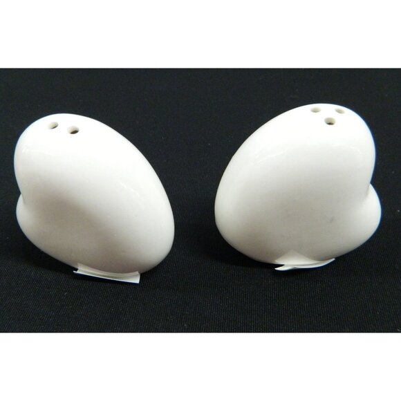 Love Cute Always & Forever Heart Shaped Ceramic Salt & Pepper Shakers Set - Picture 5 of 6